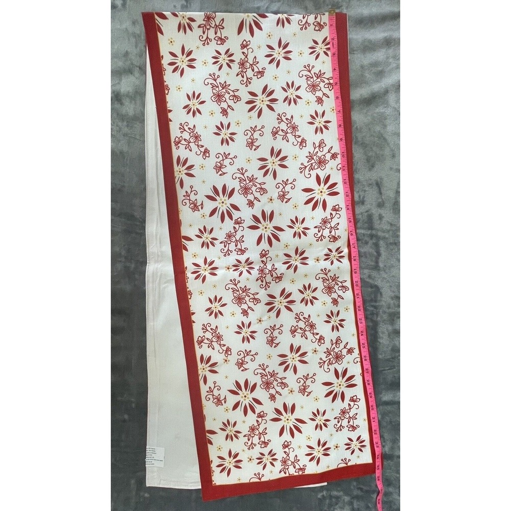 Floral Table Runner 71 x 14.5 Modern Flower Autumn Holiday Easy Care Red Yellow